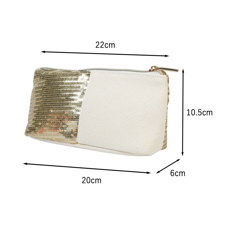 CB066/CB068 Glitter Canvas Patchwork Clutch Makeup Bag Personalized Factory