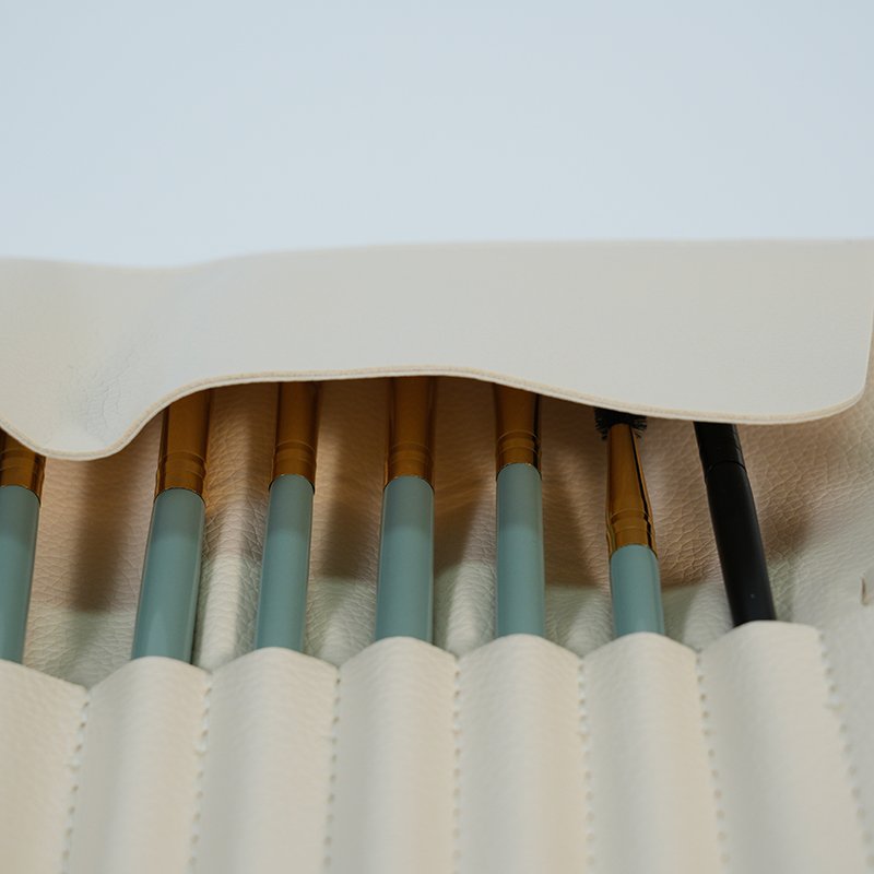 CB005 Custom Premium PU Leather Makeup Brush Roll