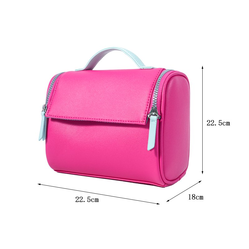 CB073 Flap Makeup Bag Dual Zipper Compact Cosmetic Pouch Wholesale