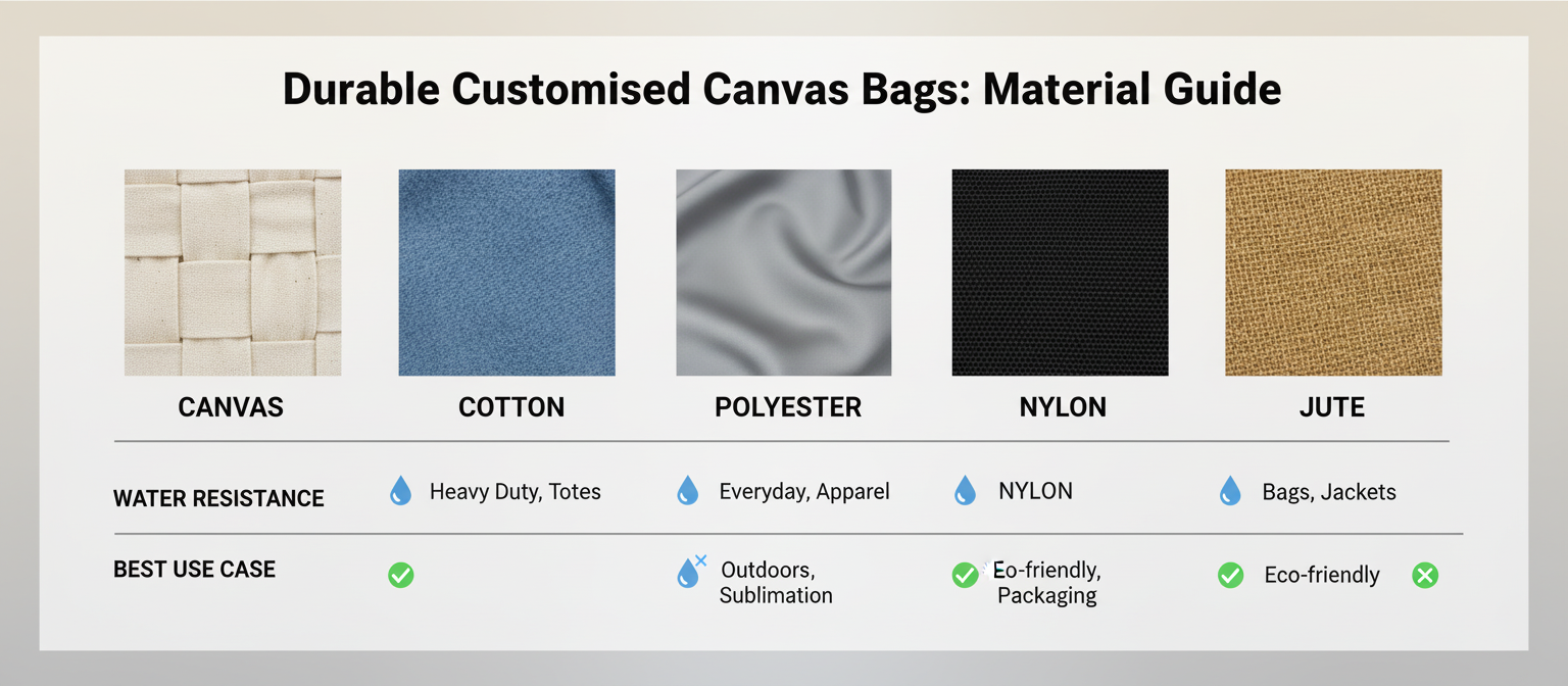 Five Materials For Durable Customised Canvas Bags
