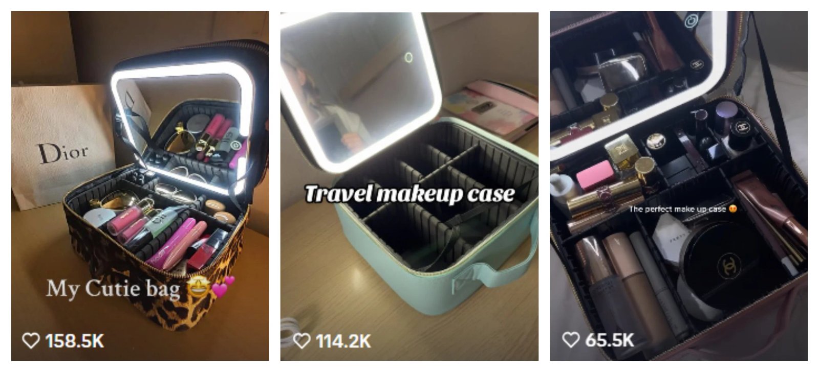 LED Light Makeup Bags