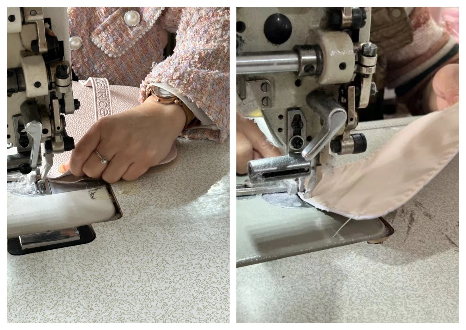 Sewing two different pieces together