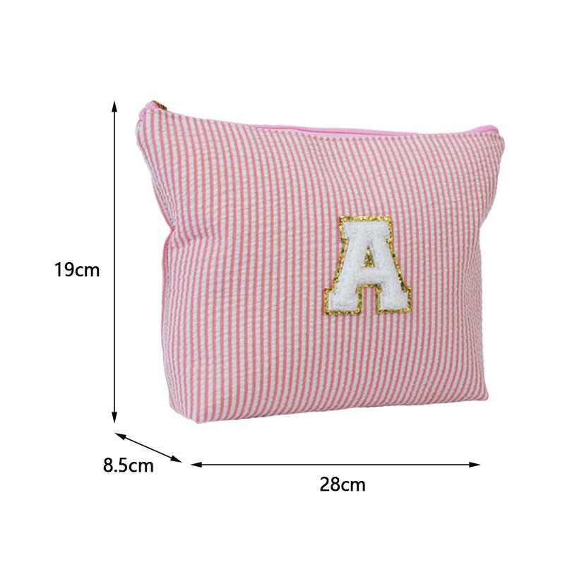 CB051 Customizable Letter Embroidery Makeup Clutch Bag Set