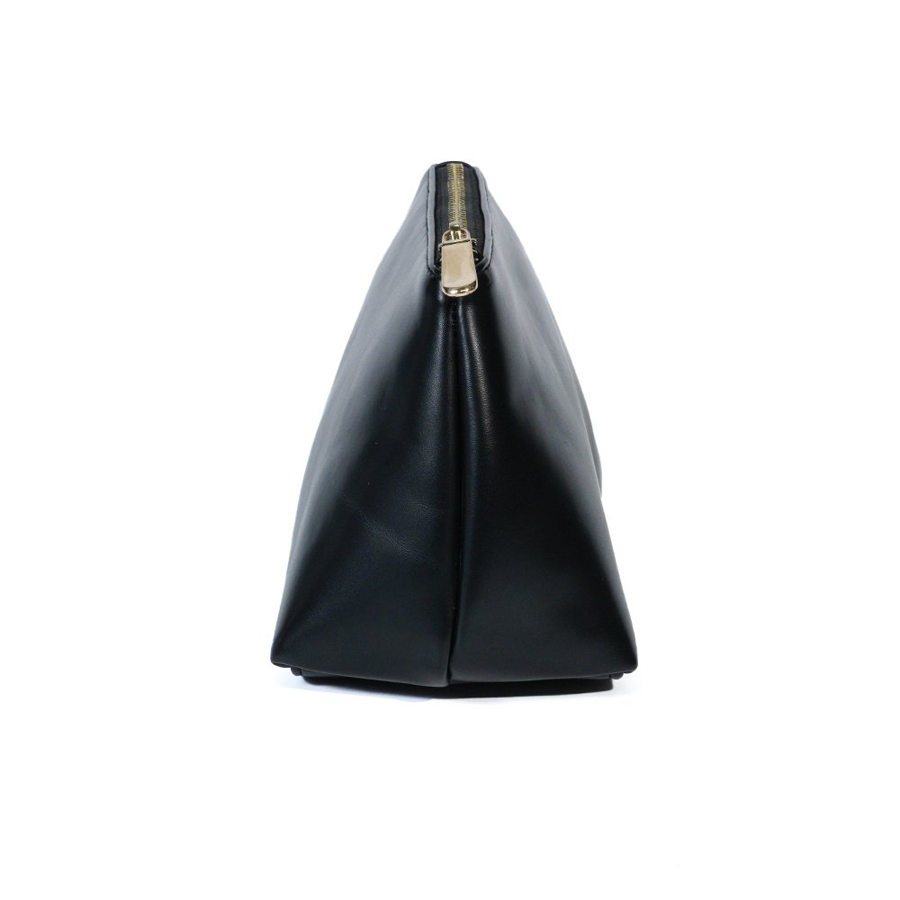 CB024 Black Matte PU Leather Makeup Pouch Supplier