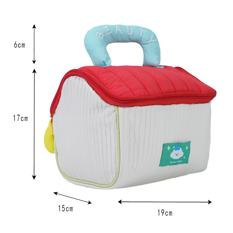 CB043 Customized Cartoon House Canvas Bag With Zipper