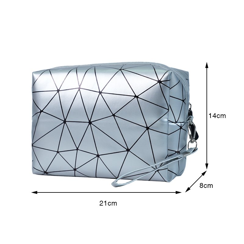 CB011 Wholesale Geometric Pattern Wristlet Makeup Bag Handbag