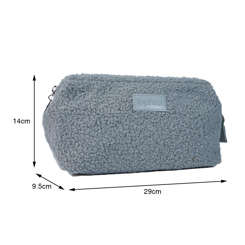 Soft Fuzzy Makeup Clutch Cosmetic Pouch Organizer