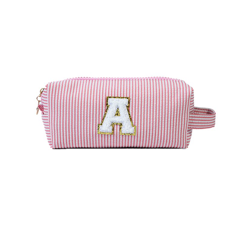 CB051 Customizable Letter Embroidery Makeup Clutch Bag Set