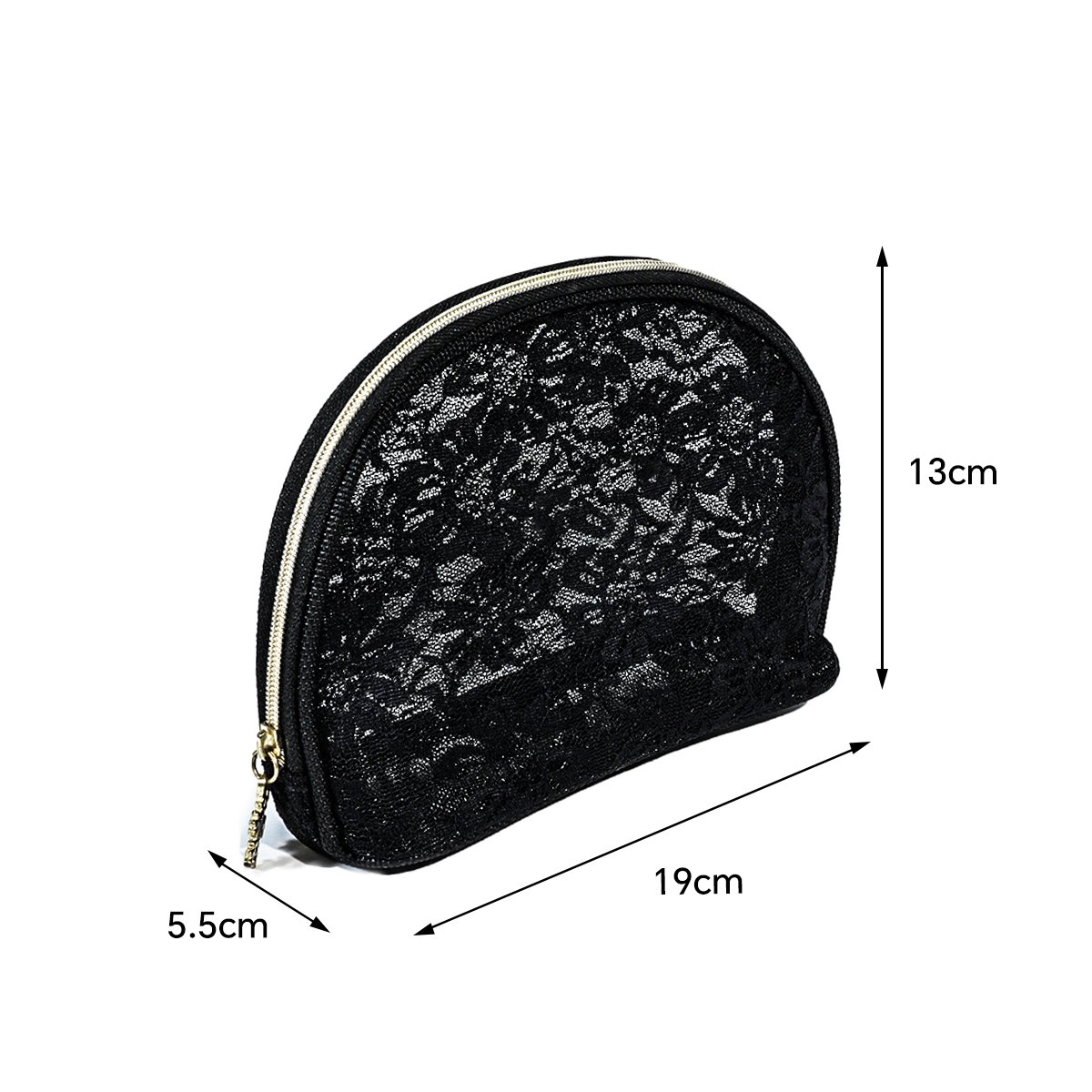 CB004 Elegant Black Lace Translucent Makeup Bag Pouch Organizer