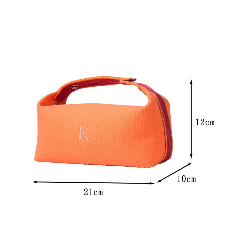 CB085 Factory Compact Canvas Handbags Minimalist Makeup Bag