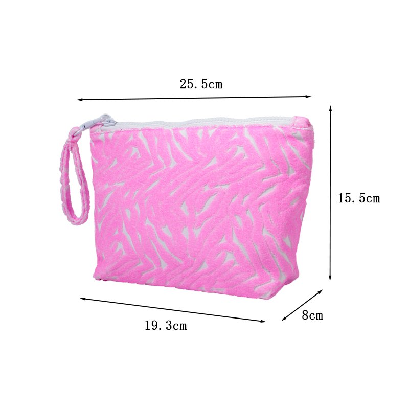 CB074/CB075 Soft Flocking Makeup Bag Flat Cosmetic Pouch Wholesale