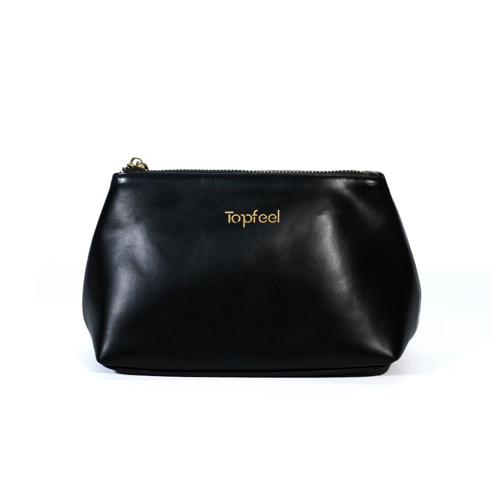 CB024 Black Matte PU Leather Makeup Pouch Supplier