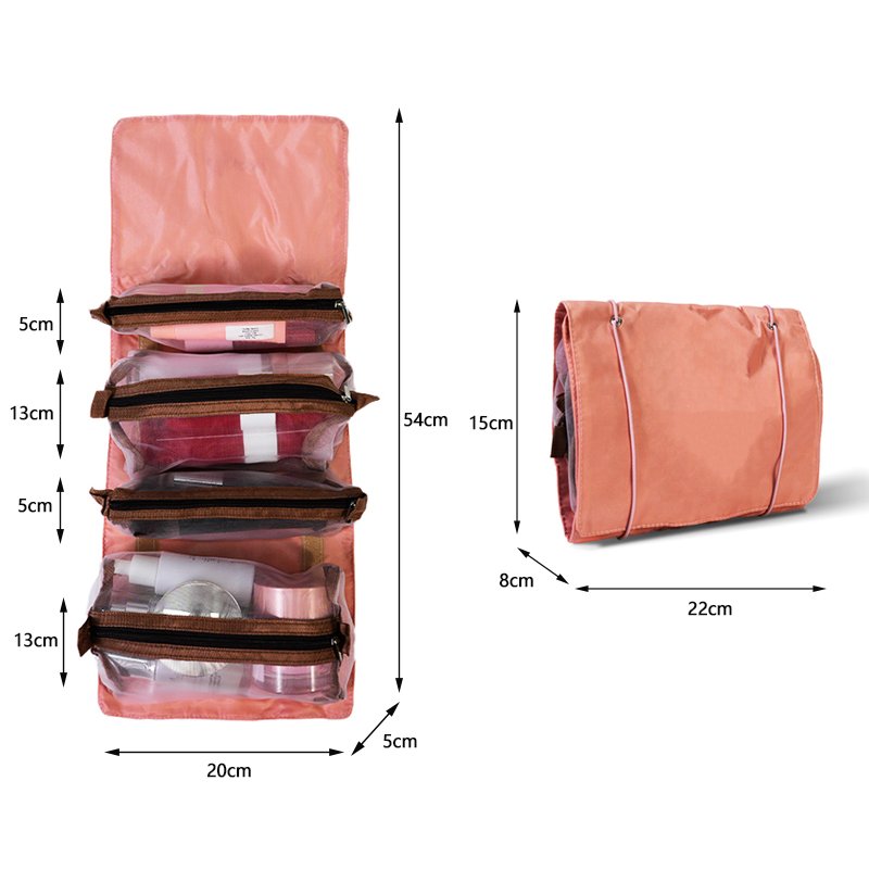 CB036 Factory Four Independent Mesh Pockets Foldable Cosmetic Bag