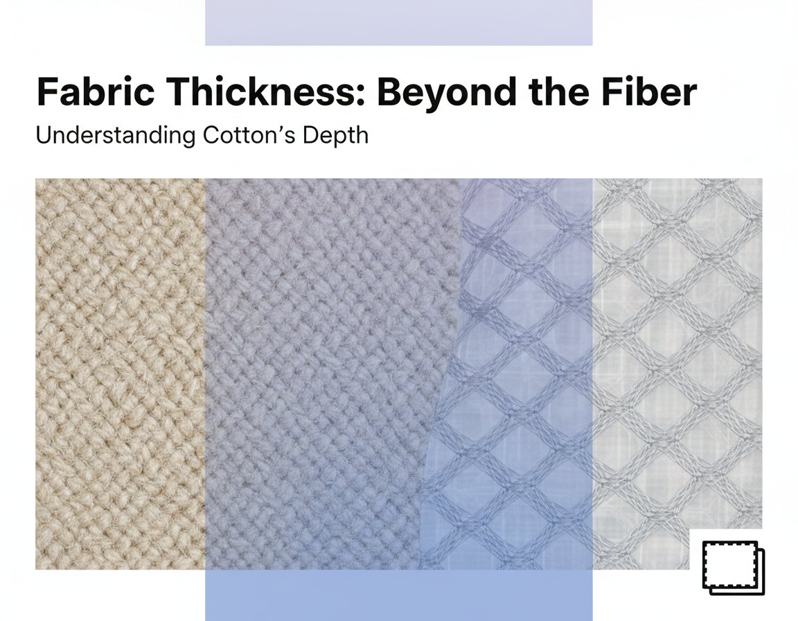 깊이를 보여주는 다양한 면 직물의 텍스처 클로즈업