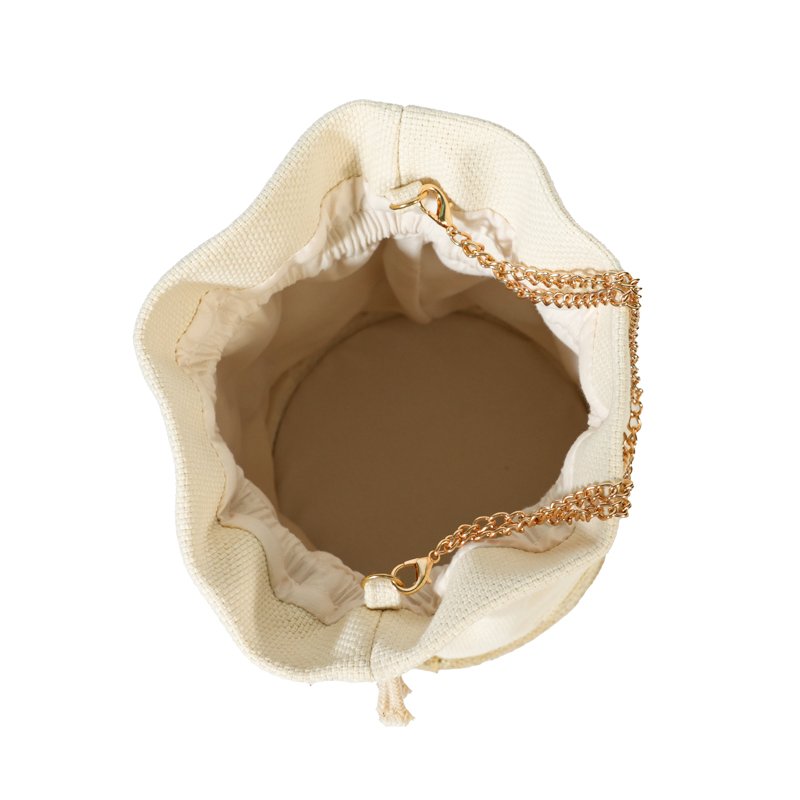 CB069 Glitter Sequin Canvas Spliced Drawstring Bucket Bag