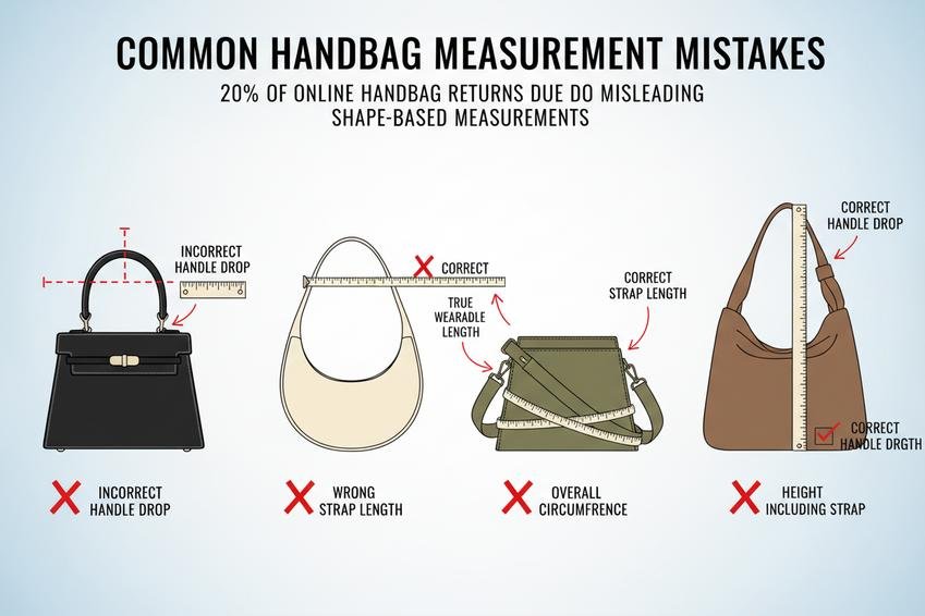 핸드백의 치수를 정확하게 측정하는 방법