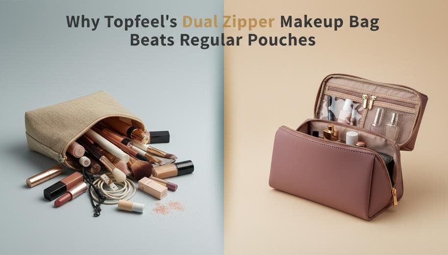 Why Topfeel’s Dual Zipper Makeup Bag Beats Regular Pouches