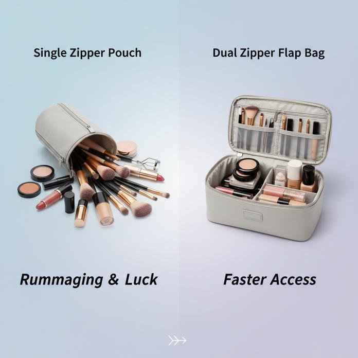 Why Topfeels Dual Zipper Makeup Bag Beats Regular Pouches 3