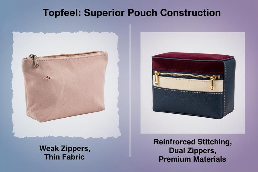 Why Topfeels Dual Zipper Makeup Bag Beats Regular Pouches 4